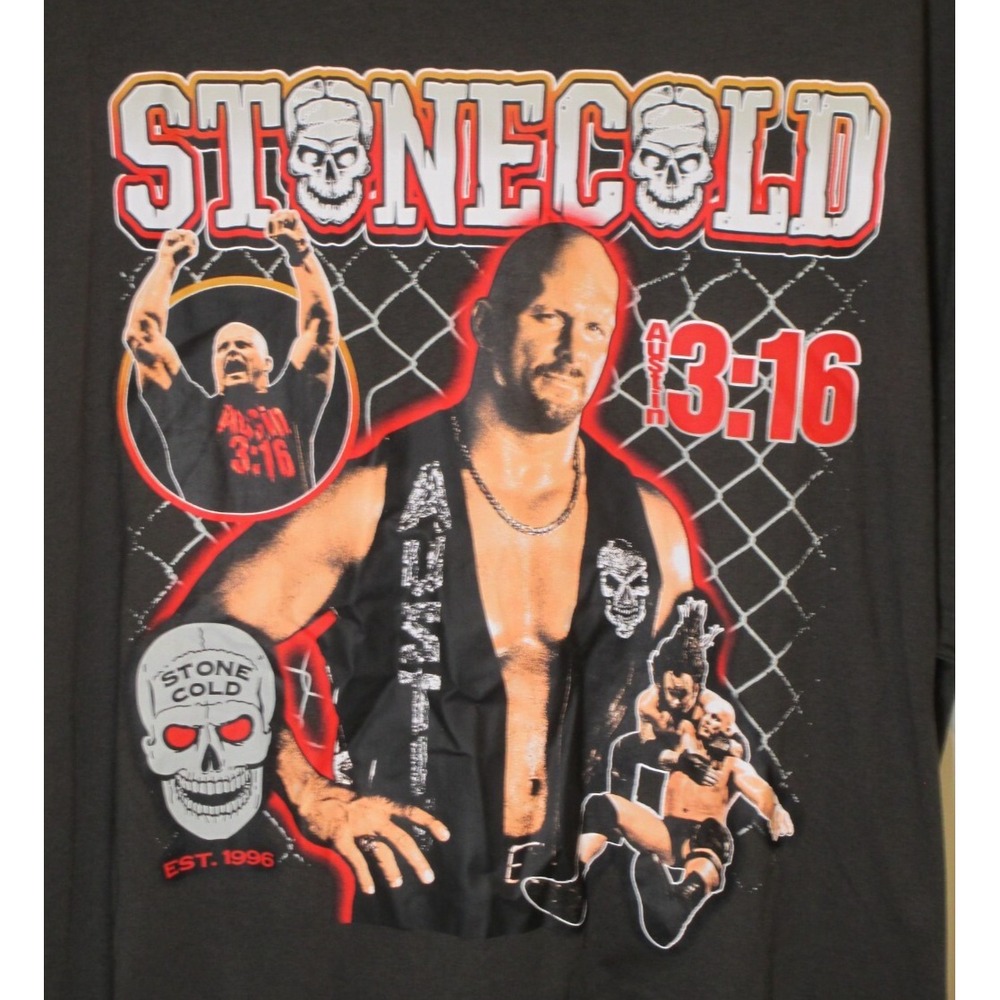 NEW WWE Stone Cold Steve Austin 3:16 Dark Gray Tee 3XB NWOT